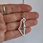 925 Silver Map of Israel Necklace with Star of David