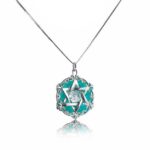 Magen Star of David Turquoise Necklace 925 Silver