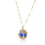Israeli Menorah Necklace 18k Gold Filled