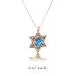 Filigree Star of David Necklace Gold Plated 18k & Color