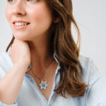 Filigreee Star of David Necklace Silver & Color