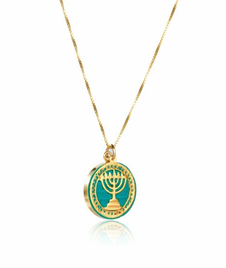 Jerusalem Pendant Necklace with Menorah - Image 4