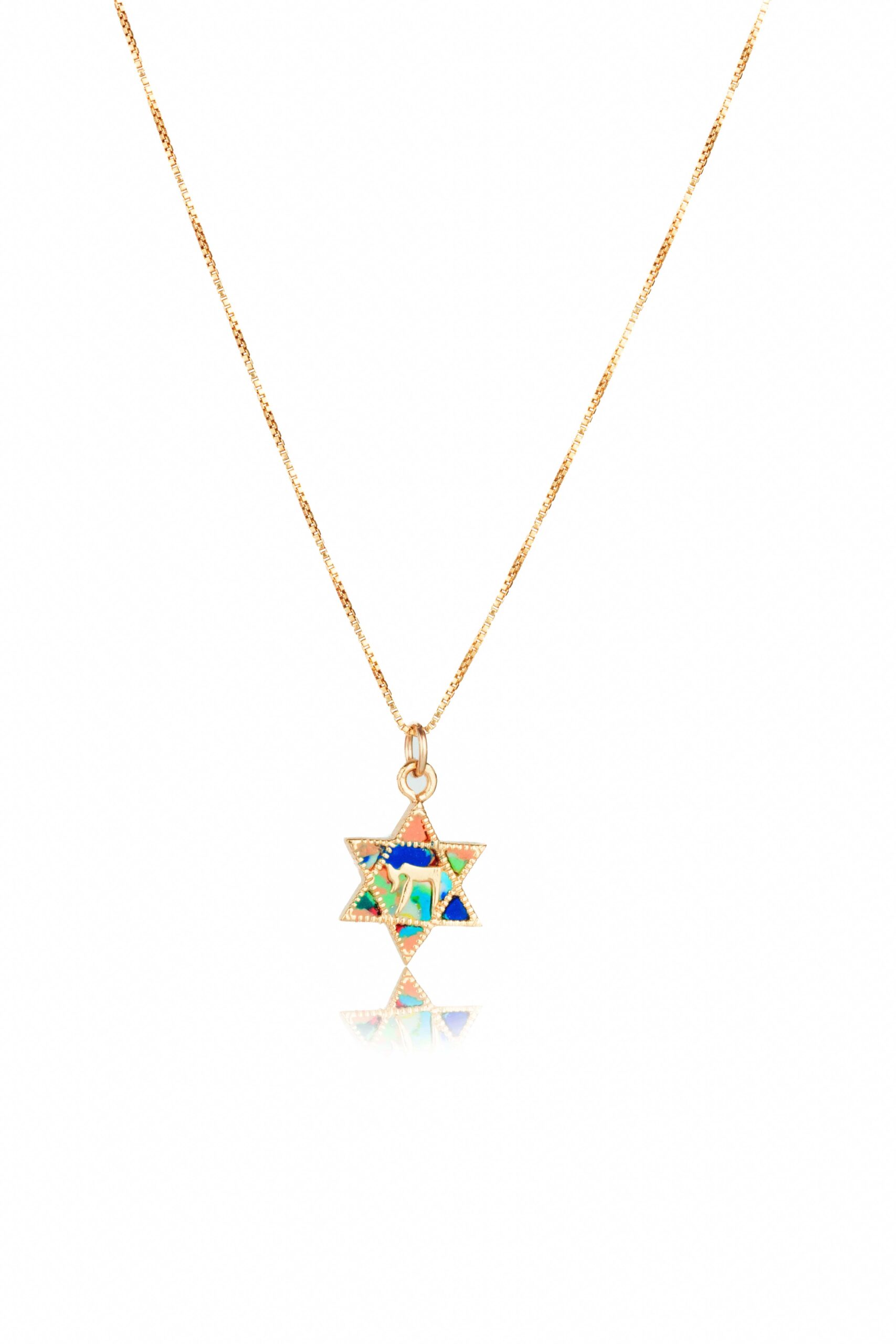 4W2A0138 (1) Bat Mitzvah Gift Necklace Star of David with Chai - Image 1
