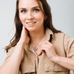 Jewish Pendant with Star of David 18k Gold filled & Garnet stone